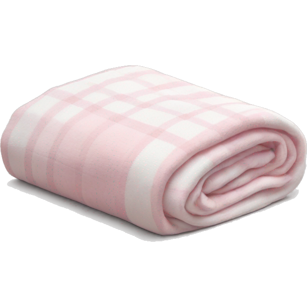 Plad white and soft pink blanket folded