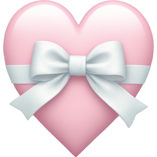 Pastel pink heart with white bow