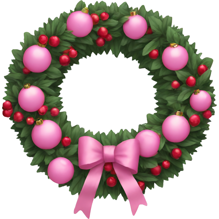 Pink ornament wreath with berries