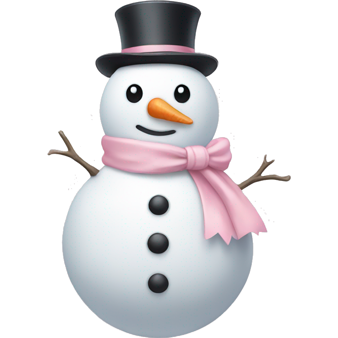 Snowman with a light pink bow