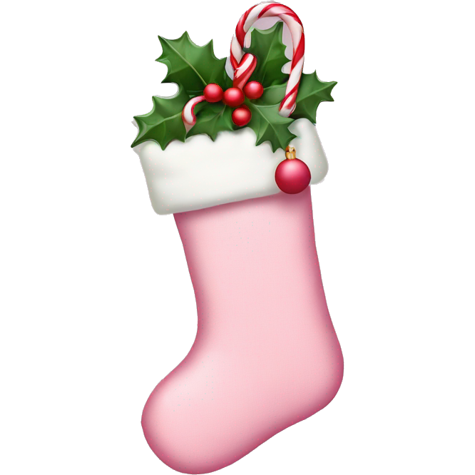 Pastel pink christmas stocking with letter N