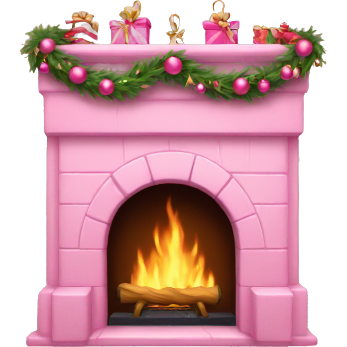 Pink christmas fireplace