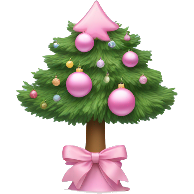 Pink christmas tree with pastel ornaments
