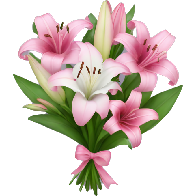 Pretty flower bouquet with pink lillies