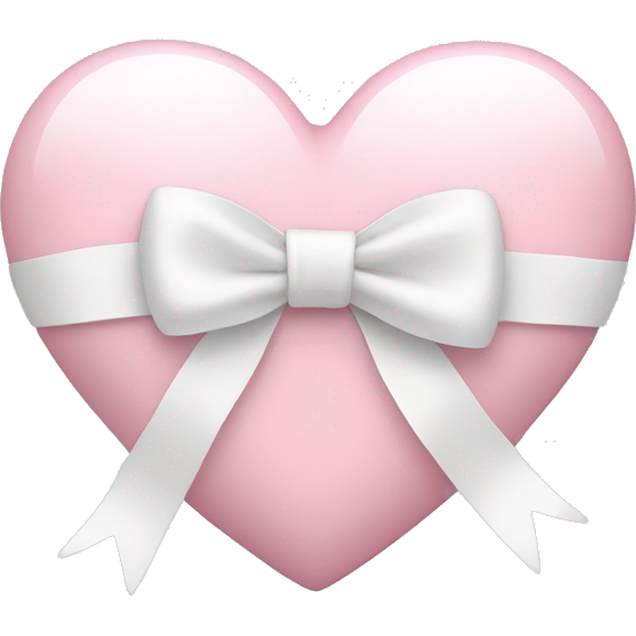 Light pink heart with white bow