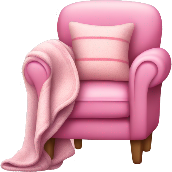 Pink cosy chair with blanket