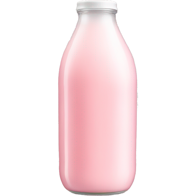Strawberry milk in a soft pink bottle