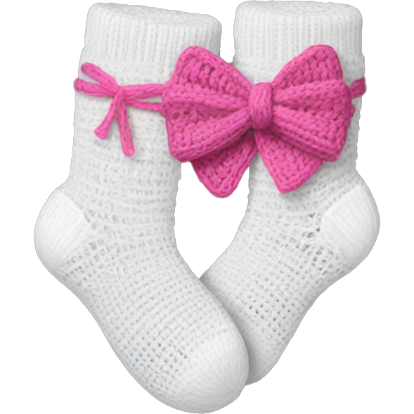 White crochet sock with pink bow