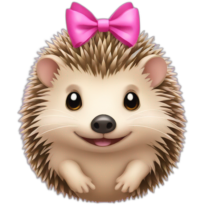 Hedgehog with a pink bow