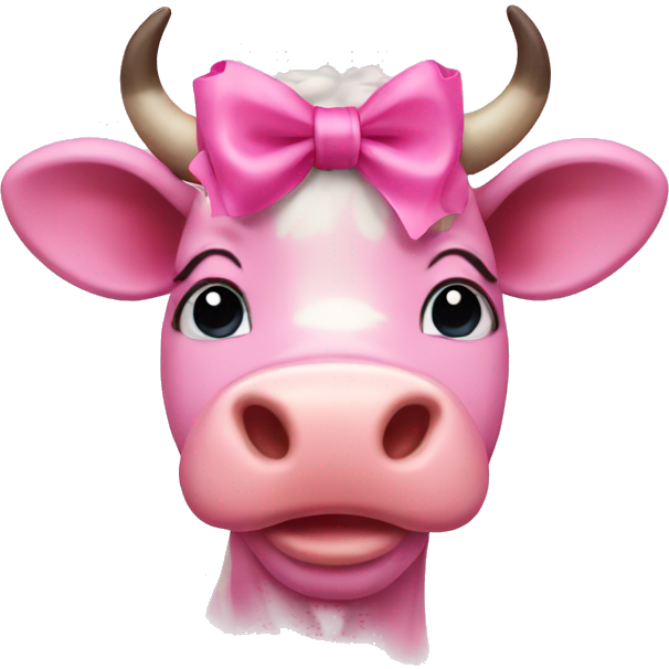 Pink cow with pink bow