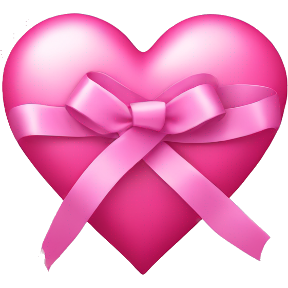 Pink heart with ribbon