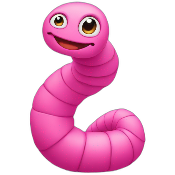 Pink worm with a pink turtleneck