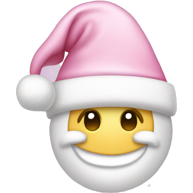 Light pink Santa hat with sparkly snowflakes