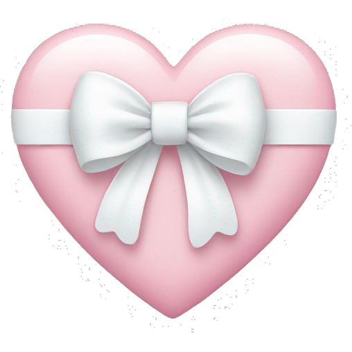 Pastel pink heart with white bow