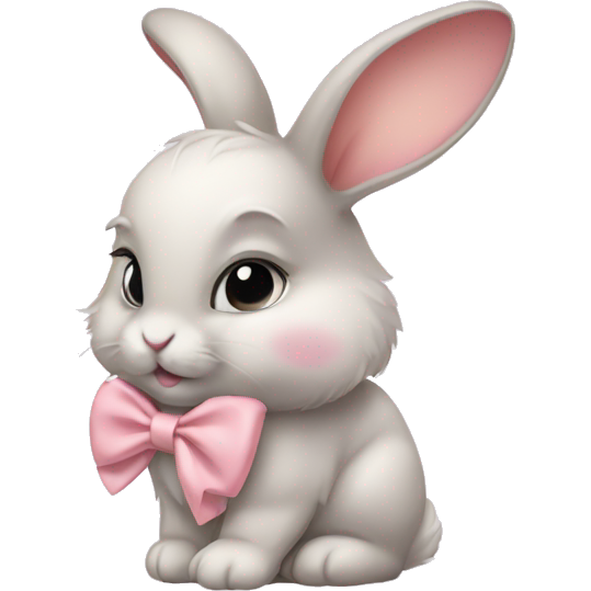 Baby bunny with coquette bow on ear