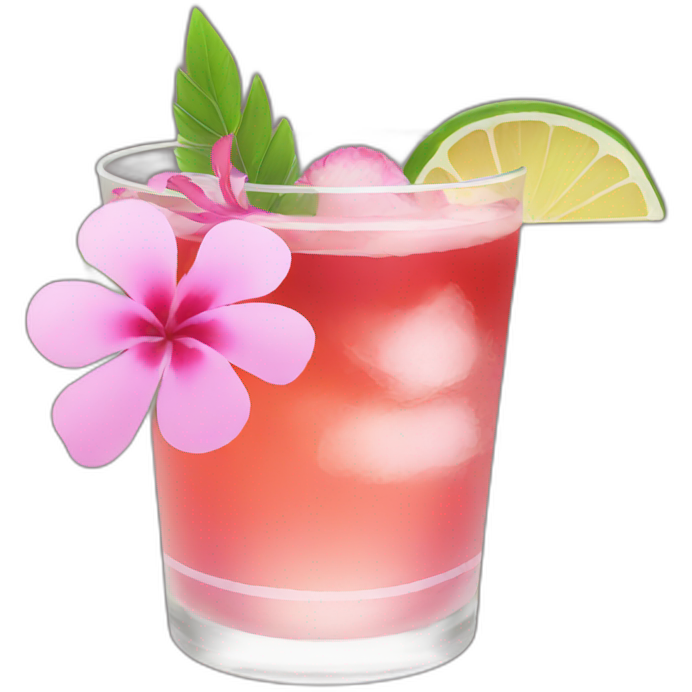 Cocktail with pink flowers