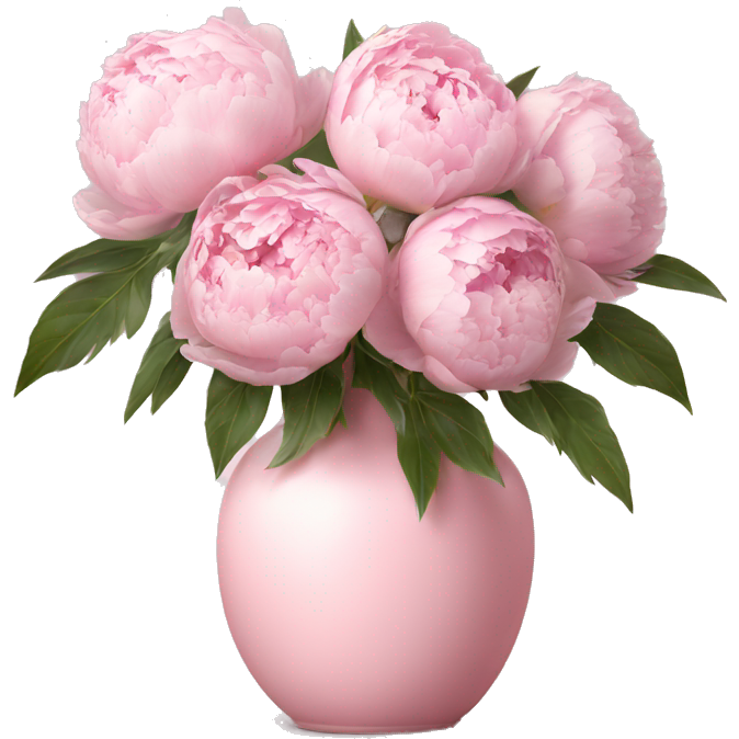 Light pink peonies in light pink vase