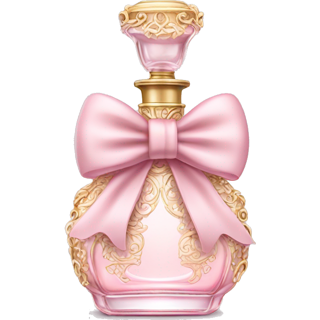 Light pale pink bow ornate perfume bottle