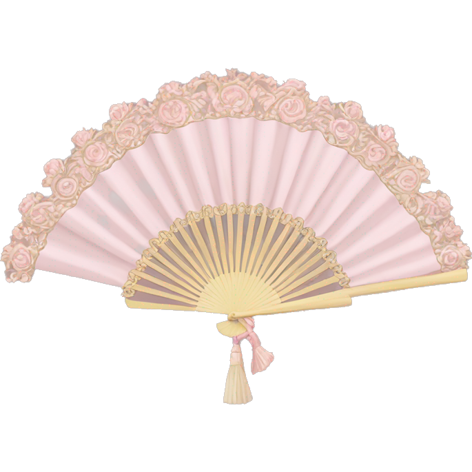 Rococo hand fan pale pink
