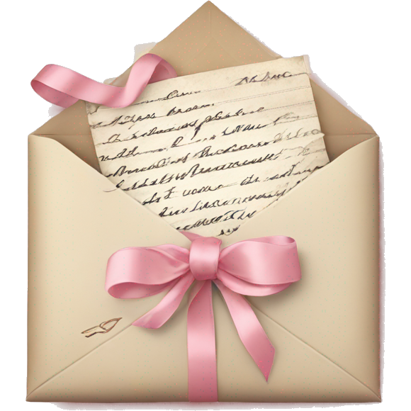 Vintage love letters in envelope tied with a baby pink ribbon