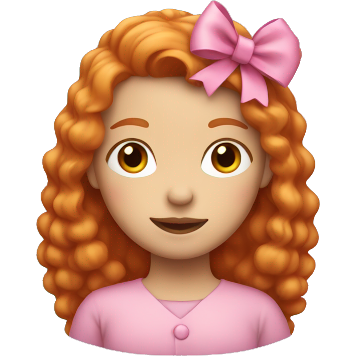 Ginger woman with emoji pink bow