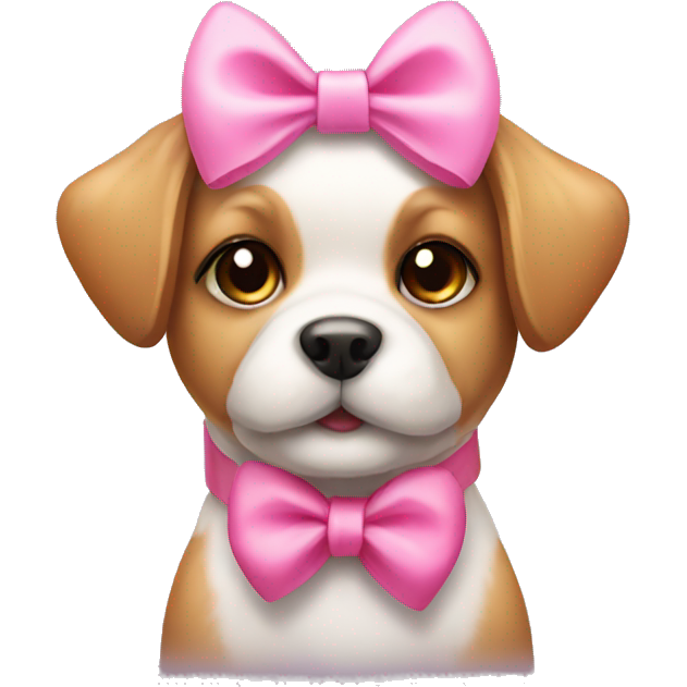Cute dog with a pink bow