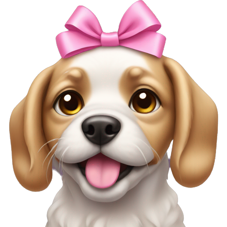 Dog with a pink bow