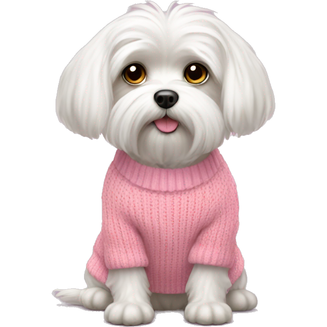 Maltese dog pink sweater
