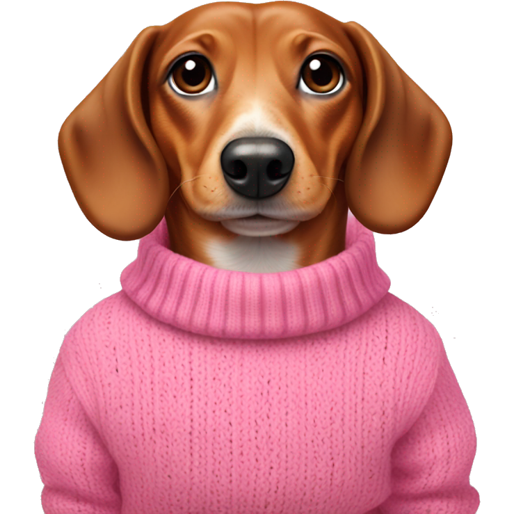 Weiner dog with pink sweater