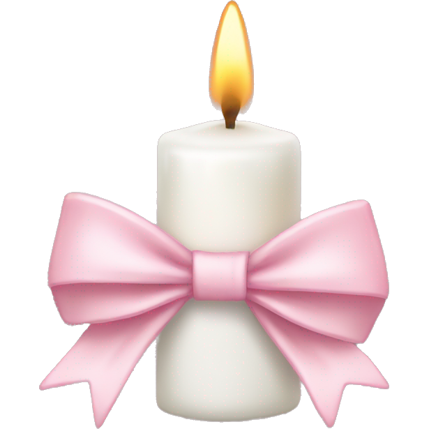 White candle light pink bow