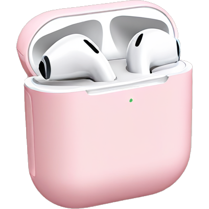 Air pods with light pink airpod case
