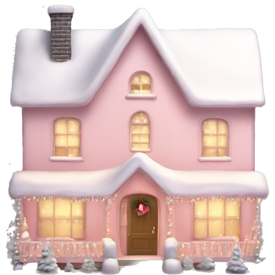 Cute light pink Christmas home