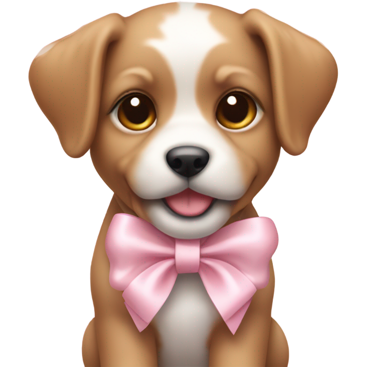 Cute puppy with light pink bow