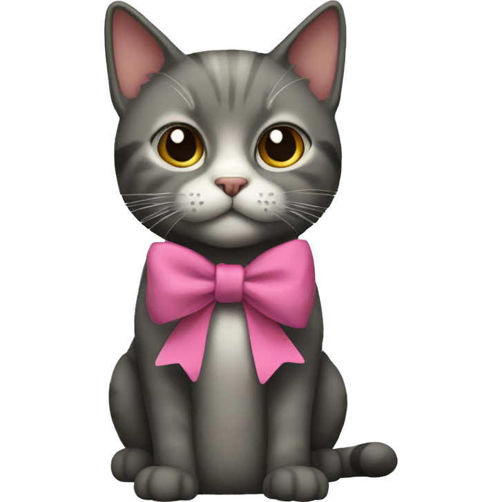 A cat with a bow