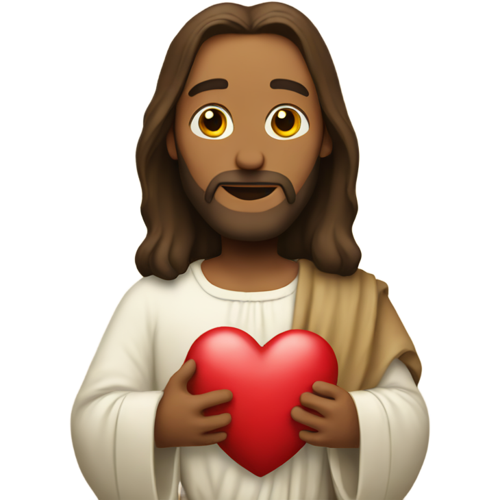 Jesus holding a heart
