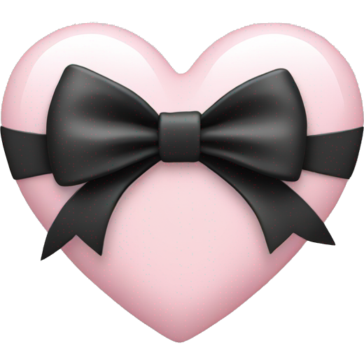 Light pink heart with a black bow
