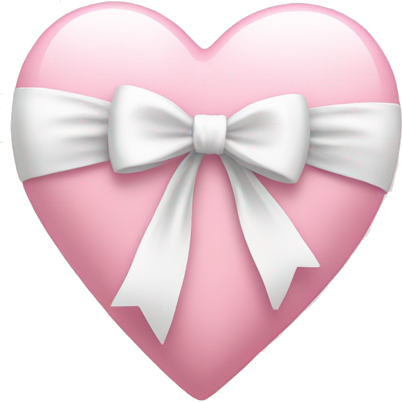 Light pink heart with white ribbon bow