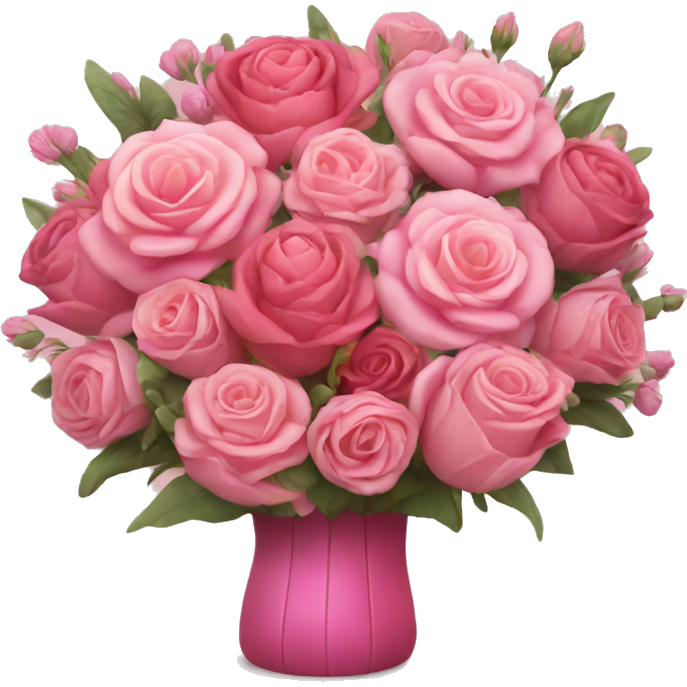 Huge pink flower bouquet with different flowers and pink tones and roses