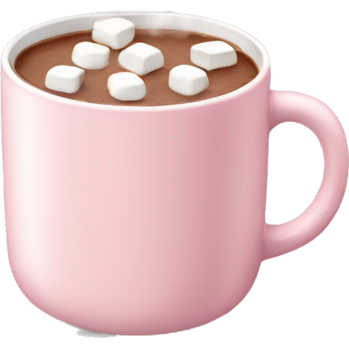 Light Pink mug of hot chocolate with marshmallows