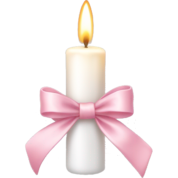 White candle light pink bow
