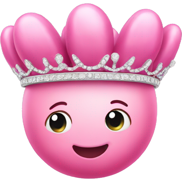 A pink bean (the food) wearing a tiara