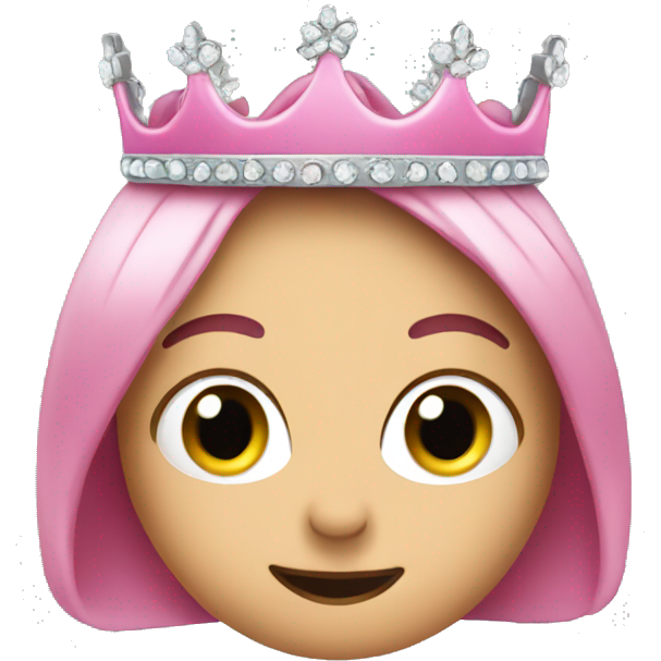 A pink bean wearing a tiara