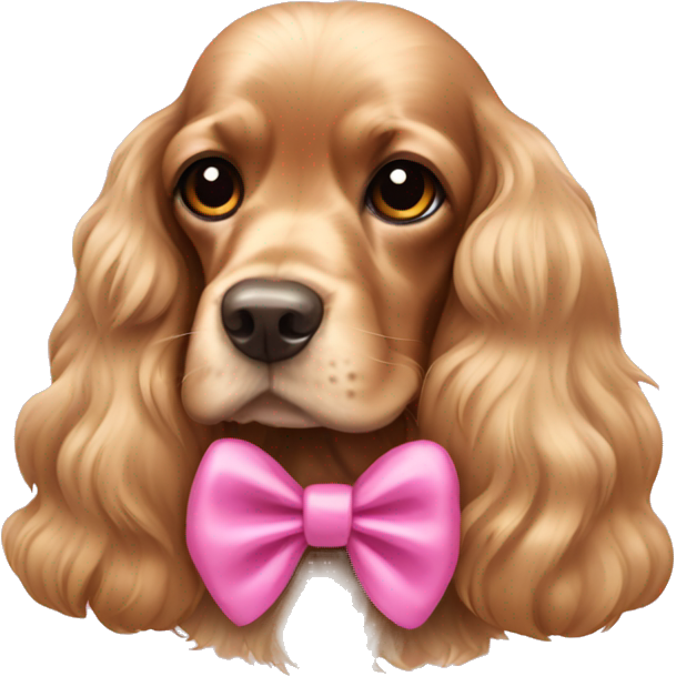Cocker spaniel with pink bow
