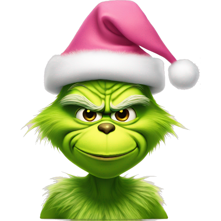 Grinch with pink christmas hat