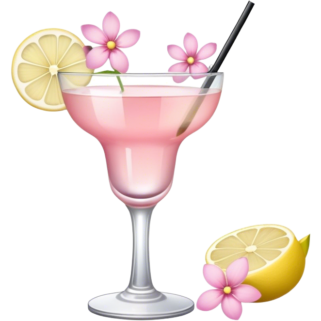 Cocktail with light pink flowers