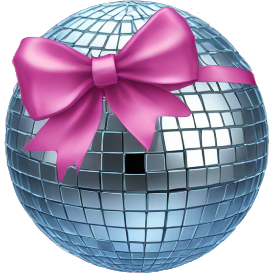 Disco ball with coquette bow