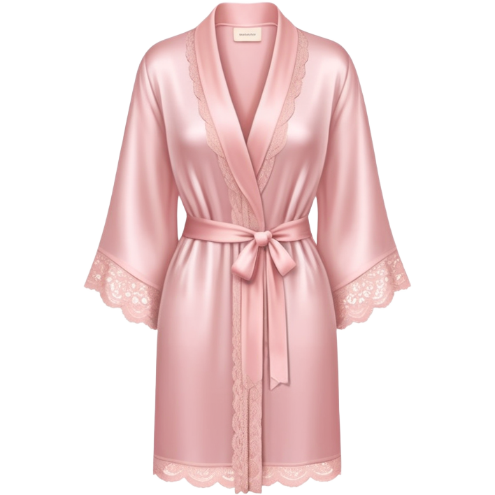 Light pink silk lace robe