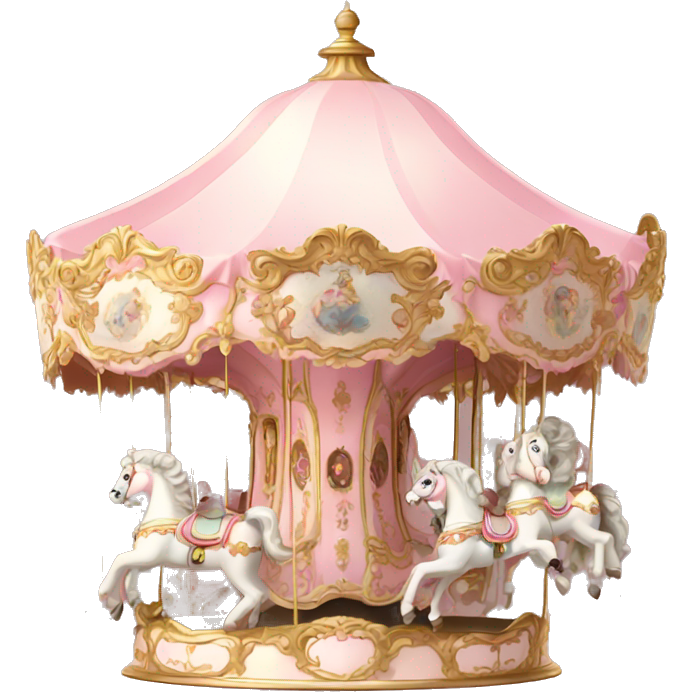 Vintage rococo Light pink carousel