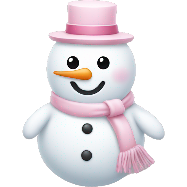 Cute white and light pink snowman