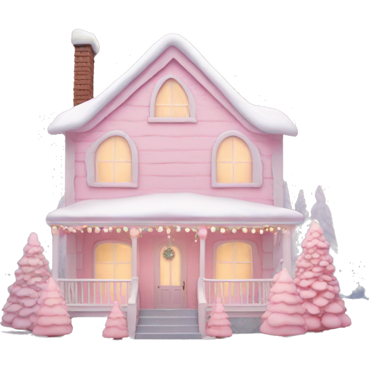 Pastel pink Christmas house